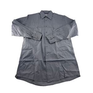 Calvin Klein Shirt Mens Size 15 32/33 Med Gray Button Up Long Sleeve Work Career